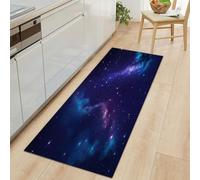 Tapis de Cuisine Fantaisie De Galaxie De Ciel Étoilé Tapis de Couloir 60x150cm, Bleu Tapis de Cuisine Antidérapant, Lavable Tapis de lanières et Résistant pour se Tenir Debout