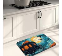 Tapis de cuisine fantaisie pour sol, motif calèche d'Halloween, tapis doux, rembourré, confortable, lavable, antidérapant pour cuisine, évier, buanderie, salle de bain, 40,6 x 61 cm