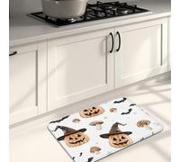 Tapis de cuisine fantaisiste pour sol, tapis doux pour le sol, motif citrouille, orange, tapis décoratif pour éviers, buanderie, salle de bain (40,6 x 61 cm)