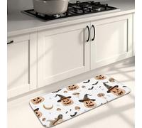 Tapis de cuisine fantaisiste pour sol, tapis doux pour le sol, motif citrouille, orange, tapis décoratif, lavable, antidérapant pour cuisine, évier, buanderie, salle de bain, 40,6 x 119,4 cm