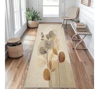 Tapis De Cuisine Feuille Boho, Tapis De Couloir Art Moderne Abstrait, Chambre Buanderie Couloir Et Balcon Passage Carpet 80x300cm Poils Ras Lavable en Machine Antidérapant Rugs