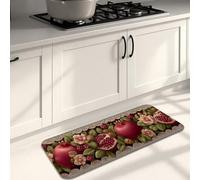 Tapis de cuisine grenade pour sol, art floral vintage, doux, rembourré, confortable, lavable, antidérapant pour cuisine, évier, buanderie, salle de bain, 40,6 x 119,4 cm