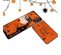 Tapis de cuisine Halloween Tapis de cuisine antidérapant 2 pièces, tapis de chemin de cuisine sous l'évier, tapis de chambre Goth, tapis de bienvenue pour Halloween