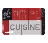 Tapis de cuisine - ID MAT - 50x80 cm - Rouge et Noir - Absorbant - Antidérapant