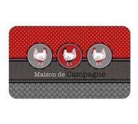 Tapis de Cuisine Imprimé "Auberge" 45x75cm Rouge