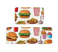 Tapis de cuisine imprimé Fast Food pour le sol, ensemble de tapis de cuisine, pour divers espaces intérieurs et extérieurs