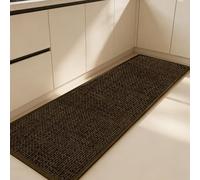 Tapis de cuisine lavable et antidérapant avec envers en caoutchouc tissé, absorbant pour devant l'évier, la buanderie, la cuisine, la salle de bain - Résistant à l'huile et imperméable (café, 70 x 120