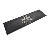 Tapis de cuisine lavable impression cuisine noir 45x150 cm