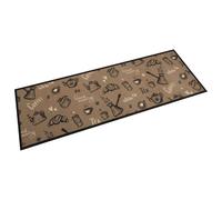 Tapis de Cuisine Lavable Imprimé Morning Sol Brun 60x180 cm Velours vidaXL