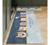 Tapis de Cuisine Le Chat Bleu Tapis Cuisine Devant Evier Long Antidérapant et Lavable Tapis de Sol Cuisine et Lavable Ensemble Universel