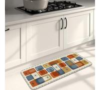 Tapis de cuisine moderne du milieu du siècle pour sol, tapis doux géométrique, rétro, confortable, lavable, décoration pour éviers de cuisine, buanderie, salle de bain, 40,6 x 119,4 cm