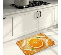 Tapis de cuisine moderne et vibrant à motif fruits oranges pour sol, tapis doux inspirés des agrumes, coussin d'été, confortable, lavable, tapis décoratif pour éviers de cuisine, buanderie, salle de