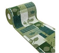 Tapis de cuisine moderne feuilles anti-dérapantes pour tapis maison à carreaux Mod.FAKIRO DIS_47 50 x 80 vert