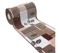 Tapis de cuisine moderne feuilles antidérapants tapis maison à carreaux Mod.FAKIRO DIS_47 50 x 80 marron