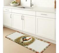 Tapis de cuisine motif citrouilles pour sol, rustique, confortable, couronne de maïs, beige automne, tapis de cuisine doux lavable pour évier, buanderie, entrée, salle de bain, 50,8 x 78,7 cm