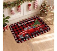 Tapis de cuisine Motif écossais de Noël Motif Père Noël 40,6 x 61 cm
