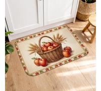 Tapis de cuisine motif fruits pour sol, panier rustique de branche de ferme, tapis doux lavable pour évier, buanderie, salle de bain, entrée, 40,6 x 61 cm, rouge automne