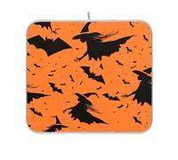 Tapis de cuisine motif sorcière maléfique - Accessoires de cuisine - Égouttoir à vaisselle mat - Résistant à la chaleur - 40,6 x 45,7 cm