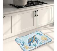 Tapis de cuisine motif tortues de mer pour sol, tapis doux coloré, coussin d'été, confortable, lavable, antidérapant pour cuisine, éviers, buanderie, salle de bain, 50,8 x 78,7 cm
