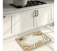 Tapis de cuisine motif tournesols pour sol, grains de café naturels rustiques, plantes, jaune, lavable, doux, épais, tapis de sol décoratif pour évier, buanderie, salle de bain, entrée, 40,6 x 119,4