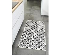 Tapis de cuisine - NAZAR RUGS - 80x150 cm - Motif carreaux de ciment - Noir