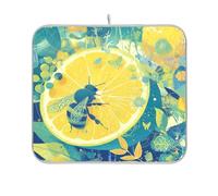 Tapis de cuisine Pop Art Bee vert citron tapis de cuisine tapis de cuisine égouttoir mat absorbant tapis de cuisine 16 x 18