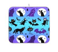 Tapis de cuisine résistant à la chaleur pour Halloween, motif loup-garou noir, chauve-souris, citrouille, 40,6 x 45,7 cm