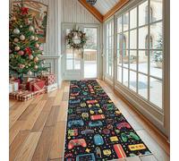 Tapis de Cuisine Retro Console de Jeu Tapis de Douche Street Culture Gamepad Antidérapant, Lavable en Machine Pop Art Robot Tapis de Couloir Long et Absorbant, Descente de Lit 80x200 cm