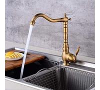 Tapis de Cuisine robinets d'évier de Cuisine Retro Brass Antique Bronze Unique Handle Basin Basin Robinets Permon Mélangeurs à Eau Chaude Froide Taps