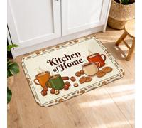 Tapis de cuisine rustique avec motif citrouilles - Théière à l'ail - Tapis de sol rembourré doux lavable et doux pour lavabo, buanderie, salle de bain, entrée, 50,8 x 78,7 cm