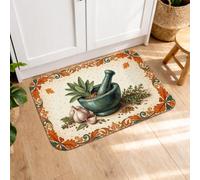 Tapis de cuisine rustique, doux et lavable pour le sol, arrosoir rustique, ail, orange automne, cuisine, évier, buanderie, salle de bain, couloir, 50,8 x 78,7 cm