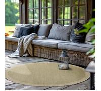 SIMPEX Tapis Extérieur Rond, pour Terrasse, Balcon et Jardin, Tapis de Cuisine Uni, Design Résistant aux Intempéries, Tissage Plat Effet Sisal, Tapis Lavable 200 cm Rond, Vert