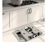 Tapis de cuisine squelette pour sol, art gothique vintage, doux, rembourré, confortable, lavable, antidérapant pour cuisine, évier, buanderie, salle de bain, 50,8 x 78,7 cm