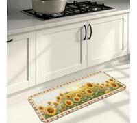 Tapis de cuisine tournesol pour sol, moisson, panier de raisins rustiques, jaune d'été, doux, lavable, tapis de sol rembourré pour évier, buanderie, entrée, salle de bain, 50,8 x 78,7 cm
