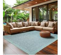 SIMPEX Tapis intérieur extérieur 160x230 cm Bleu uni Lavable imperméable Facile d'entretien Tissage Plat idéal pour Balcon terrasse Jardin et Cuisine