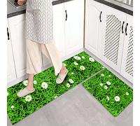 Tapis de Cuisine Vert Émeraude Tapis Cuisine Devant Evier Long Antidérapant et Lavable Ensemble Universel Salon Couloir Douche Entree Porte