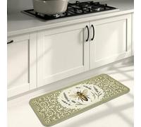 Tapis de cuisine vintage à motif floral pour sol, motif abeille, tapis doux, confortable, lavable pour éviers de cuisine, buanderie, salle de bain, 40,6 x 119,4 cm