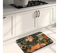 Tapis de cuisine vintage à motif floral pour sol, motif calèche d'automne, tapis doux, rembourré, confortable, lavable, antidérapant pour cuisine, évier, buanderie, salle de bain, 40,6 x 61 cm
