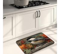 Tapis de cuisine vintage à motif floral pour sol, motif oiseau d'automne, confortable, lavable, antidérapant, pour éviers, buanderie, salle de bain, 50,8 x 78,7 cm