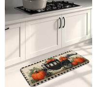 Tapis de cuisine vintage citrouille pour sol, motif calèche classique, tapis doux, rembourré, confortable, lavable, antidérapant pour cuisine, évier, buanderie, salle de bain, 40,6 x 119,4 cm