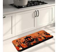 Tapis de cuisine vintage gothique pour sol, citrouilles oranges et calèche, rembourré, confortable, lavable, antidérapant pour cuisine, évier, buanderie, salle de bain, 40,6 x 119,4 cm