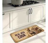 Tapis de cuisine vintage pour sol, design culinaire rustique, doux, confortable et lavable, pour éviers de cuisine, buanderie, 40,6 x 119,4 cm