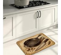 Tapis de cuisine vintage pour sol, design culinaire rustique, doux, confortable et lavable, pour éviers de cuisine, buanderie, 40,6 x 61 cm