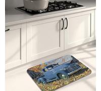 Tapis de cuisine vintage pour sol, pick-up bleu, tapis rustique, doux, rembourré, confortable, lavable, antidérapant pour cuisine, éviers, buanderie, salle de bain, 50,8 x 78,7 cm