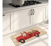 Tapis de cuisine vintage pour sol, pick-up rouge, tapis doux, rembourré, confortable, lavable, antidérapant pour cuisine, évier, buanderie, salle de bain, 40,6 x 119,4 cm