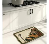 Tapis de cuisine vintage pour sol, tourne-disque rétro, tapis doux, confortable, lavable, décoration pour éviers de cuisine, buanderie, salle de bain, 50,8 x 78,7 cm