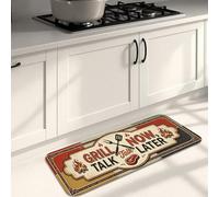 Tapis de cuisine vintage rétro pour sol, whiskey First Dinner Later and Grill Now Talk Later Tapis doux, rembourré et lavable pour éviers de cuisine, buanderie 40,6 x 119,4 cm