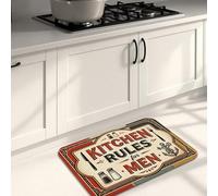 Tapis de cuisine vintage rétro pour sol, whiskey First Dinner Later and Grill Now Talk Later Tapis doux, rembourré et lavable pour éviers de cuisine, buanderie 40,6 x 61 cm