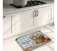 Tapis de cuisine vintage rustique pour sol, design rustique frais, tapis doux, rembourré et lavable pour cuisine, évier, buanderie, salle de bain, 40,6 x 61 cm