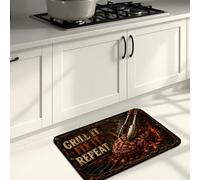 Tapis de cuisine vintage rustique pour sol, Grill It Fix It Repeat - Tapis doux, confortable, lavable pour éviers de cuisine, buanderie, 50,8 x 78,7 cm